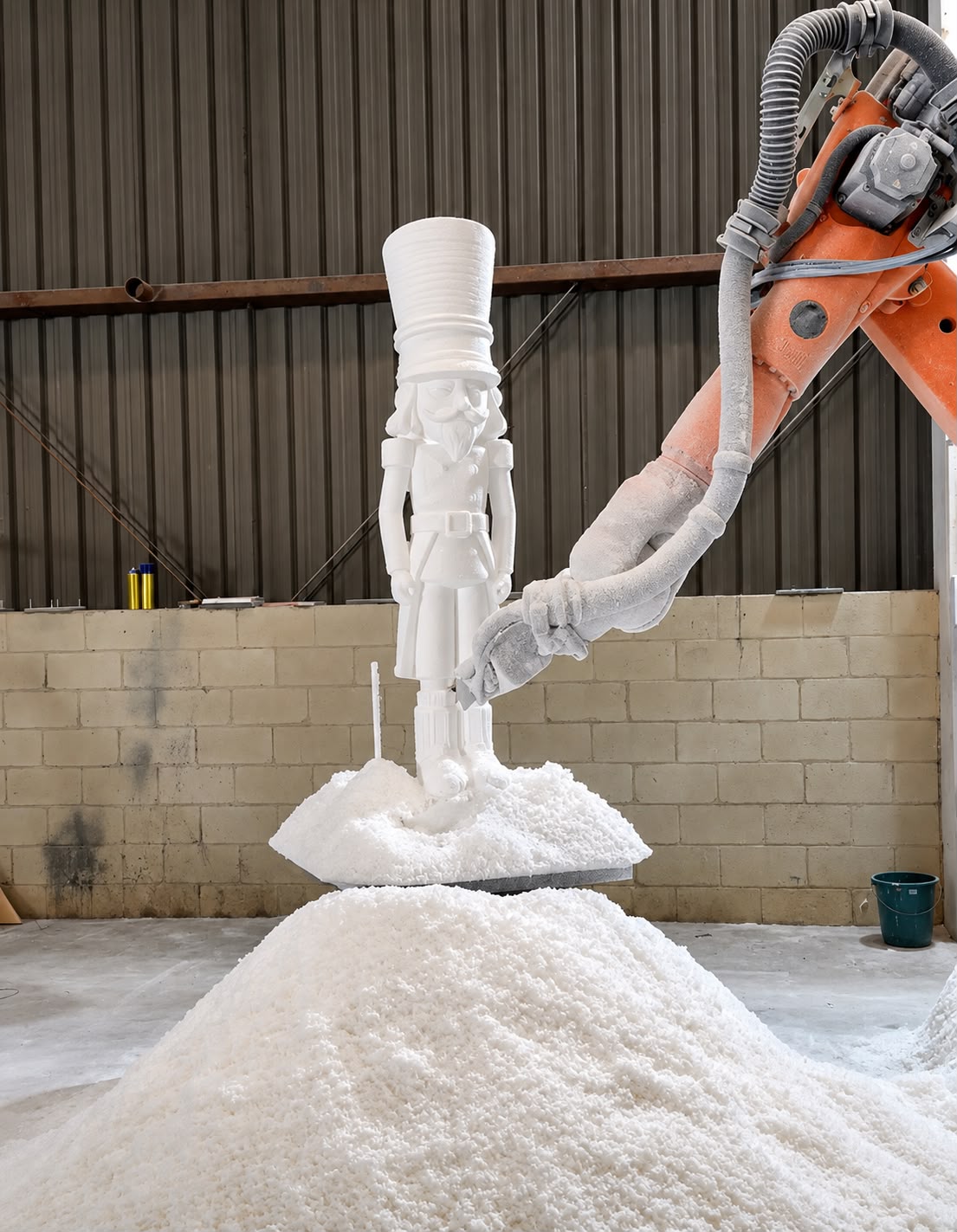 Robô usinando escultura de quebra-nozes na Darte Entretenimento